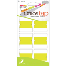 레이테크 오피스탭 플라스틱 칼라 인덱스스티커 FT-101LG 형광연두 4p, 10개입