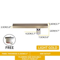 중공사막 필터 샤워기 비타민 수돗물 염소 제거 품질 스테인레스 스틸 SUS 304 타일 삽입 빠른 드레인 샤워, 10 Zirconium Gold-S_06 80CM