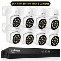 Movols 4K XMEYE POE 감시 시스템 800만화소 400만화소 양방향 오디오 PTZ CCTV AI 보안 카메라 8 채널 P2P NVR 비디오 키트, 01.CN_03.3T | 8CH 8MP With 8 C