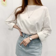 퍼니걸스 무지 셔츠 소매 티셔츠 여성의류_1147