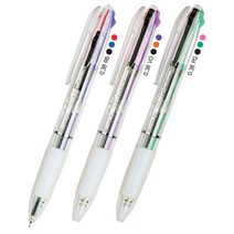 제노 0.38mm 3색 볼펜 유성펜 초저점도 멀티펜 볼펜, VO-블랙_오렌지_보라