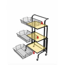 미용웨건 수납함 카트 트레이 트롤리 이동식카트 네일 이동식 다용도, ) 다기능 스마트 블랙
