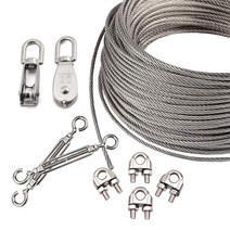 스텐 와이어 로프 줄 1M절단 클립 도르래 턴버클 공예용 액자걸이 빨래줄 0.8mm~8mm, 1.스텐 와이어로프 1M, 5.0mm