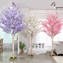 고급 인테리어 제작 인조나무 라일락 조화화분 10종, 라일락 화이트핑크 230cm