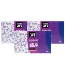 베러라이프 네츄럴 건조기시트 80ct Better Life Natural Dryer Sheets Lavender Grapefruit, 3팩
