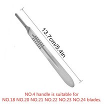 커터칼 재단칼 재단커터 20-100pcs 탄소강 외과 블레이드 diy 절단 전화 수리 조각 동물 눈썹 손질 유지 보수 메스 나이프, 4번 핸들