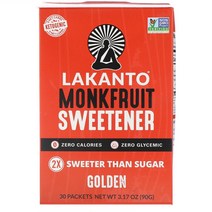 라칸토 몽크프룻 나한과 감미료 골든 30봉 90g Lakanto Monkfruit Sweetener Golden 30Packets