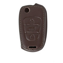 바이어블 현대 기아 3버튼 폴딩키 천연 소가죽 스마트키 케이스 VA-L16, 브라운_VA-L16