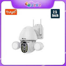Wifi Tuya Smartlife Google Alexa AI 자동 추적 동작 감지 CCTV Vedio 감시 기능이있는 3MP 투광 조명 보안 카메라, 3MP GH 알렉사 128GB, CN, EU 플러그