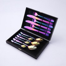 선물 신혼부부수저세트 혼수 금도금수저 금숟가락 부부 친구집들이선물 명품 스테인레스 스틸 24세트, 단일사이즈, 다채로운 12 종 세트