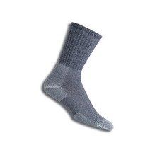 thorlos 남성 울x 얇은 쿠션 초경량 등산 크루 양말, Quarry Grey, Small