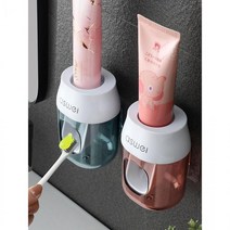 Q1080501 벽걸이 치약 짜기 짜개 자동 디스펜서 펌핑기, 블루