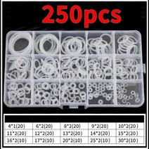 고무 링 씰 스킷 방수 와셔 실리콘 내유성 및 고온 수리 상자 구색 키트 세트, 흰색 2.0mm (1set), white 2.0mm (1set)
