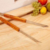캠핑 바베큐 나무핸들 톱니 집게 대형 2개 음식점, 바베큐집게 2호 x2개