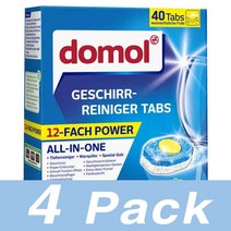 도몰 Geschirr Reiniger 식기세척기 전용 세제 탭 40입 Domol Geschirr-Reiniger Tabs 4개