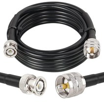 MOOKEERF BNC 수 to PL259 UHF 동축 케이블 50옴 RG8X 안테나 VHF 라디오 더미 로드 분석기 SWR 미터용 초저손실 점퍼 (4.6m(15피트), 10 FT_Black