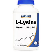 뉴트리코스트 L-리신 1000mg 타블렛, 240개입, 1개