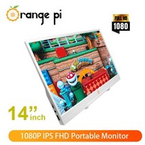 초슬림 HD 포터블 모니터 오렌지 파이 14 인치 휴대용 1080P IPS 패널 유형-C HDMI 호환 디스플레이 낮은 블루 라이트 화면 게임