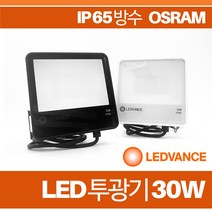 오스람 레드밴스 LED 투광기 30W 정품 IP 65 방수 간판등 야외조명, 블랙, 주광색(6500K), 1개