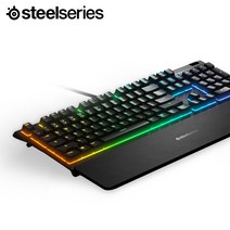 스틸시리즈 Apex 3 KR 멤브레인 게이밍 키보드 64802 저소음 한글자판 전문가용 부드러운 타이핑