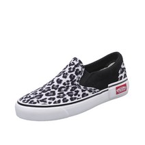 레오파드 프린트 슬립온 캔버스 슬립온 슬립온 플랫