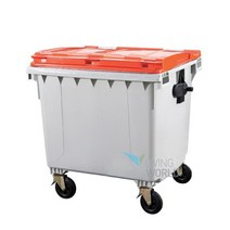상차용 분리수거함 660L/ 아파트수거함 대형휴지통, 주황뚜껑, 1개