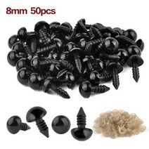 검정색 플라스틱 안전 눈 5-20mm 50/100 개 인형 장식 액세서리용 Amigurumi Diy 키트 공예 테디 베어 장난감, 8mm-50pcs