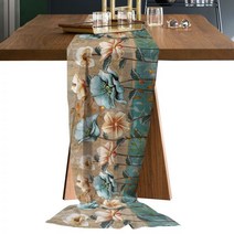 꽃 튤립 쉬폰 테이블 러너 웨딩 장식 크리스마스 저녁 식사, 69x304cm