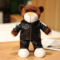 오토바이 헬멧 봉제 곰 인형 BMW 쇼에이 AGV 헬멧 장난감 남자친구 크리에이티브 선물 멋진 방 장식, Black Jacket