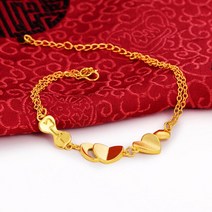 이슬람 클래식 골드 러브 레이디 매력 팔찌 패션 럭셔리 주얼리 소녀 웨딩 파티 휴일 선물 도매, [01] gold, [01] 23cm