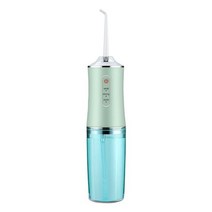 구강세정기 휴대용 물치실 틀니 세정기 치간 세척기 치아 미백을위한 치과 워터 제트 USB 충전 IPX7 방수 물 Flosser 4Tip 여행 선물의 구강 세척 기계, CN_1개의 노즐이 있는 녹색