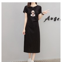 뚱뚱한 여동생 빅 사이즈 원피스신상롱 사이즈치마빅 사이즈무릎을 꿇다원피스여름