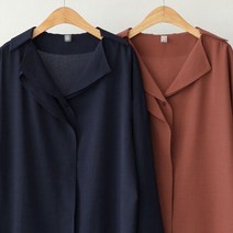 빅사이즈 옷 이중 카라 블라우스 109E694S 여성의류