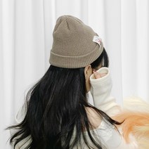 단추 포인트 라벨 비니 남녀공용 무지 커플 숏비니