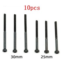 10 조각 m22530mm 하프 스레드 나사 2mm 육각 소켓 헤드 캡 나사 너트 tamiya mini 4wd 자동차 모델 용 검정색 예비 부품 용품 14세 이상 미니카, 10pcs 30mm 나사