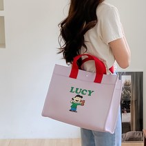 스누피 레더 스퀘어 도트백 미듐 에코백 숄더백 여행가방 케릭터가방 피너츠정품