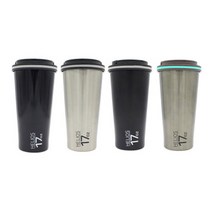 헬리오스 손잡이 이중 텀블러 500ml, 민트실버