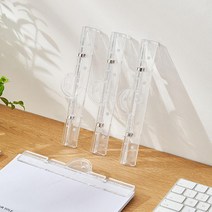 주방메모 레시피 영수증보관 냉장고부착 투명 자석집게 홀더 캠핑용 룸메이트 서류, 자석부착 집게투명1개