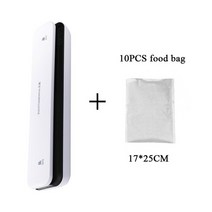 진공포장기 가정 음식 진공 포장 Donirt 전기 실러 기계 주방 10pcs 식품 보호기 가방 용 상업용 식품 씰링 포함, 하얀, 플러그