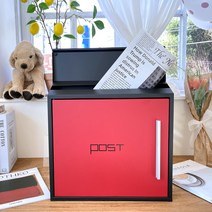 피피포피 우편함 우체통 방수 벽걸이 편지함 전원주택, 레드