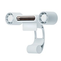 휴대용 에어컨 날개 없는 USB 충전식 전기 팬 걸이식 화면 조용한 홈 오피스 컴퓨터 책상, [02] White, 01 Battery White