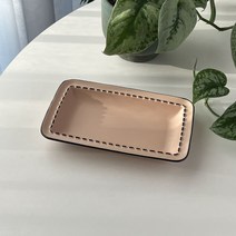 스티치 사각 플레이트, 1개, 핑크