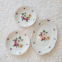 리노앤틱 유럽 빈티지 독일 그릇 빈티지 바바리아 오벌접시 & 볼 세트, 1개