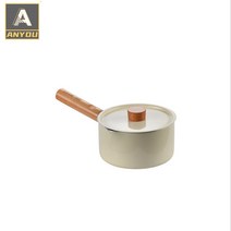 ANYOU 편수 냄비 라면 냄비 혼밥 휴대식 인덕션 냄비세트, 화이트 냄비 뚜껑