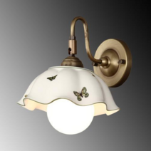 [산본 문화조명] 나비 도자기 1등 벽등 인테리어조명, 본품 +LED 볼구12W 하얀빛 X1