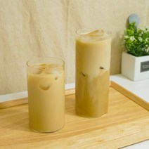 일자 투명 유리 원형컵 아이스커피 에이드잔, 01. 일자 투명 유리 원형컵 345ml