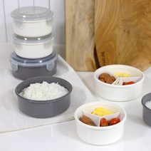 플라팜 밀폐 3칸 직장인도시락통 2P세트 냉동밥보관용기 반찬통, 소형(그레이1p+그레이1p), 1set, 2P