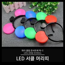 [야광 LED 용품] 서클 머리띠 미키머리띠, 02. 레드