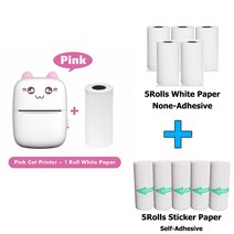 C9 미니 포토 프린터 휴대용 바코드 인쇄 열 용지, C9 Pink with 10Rolls, CHINA, C9 Pink with 10Rolls