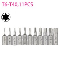 Torx 전동 드라이버 비트 세트 1/4 육각 생크 스타 T6 T7 T8 T10 T15 T20 T25 T30 T35 T40 가정 수공구 개, 12 T6-T40